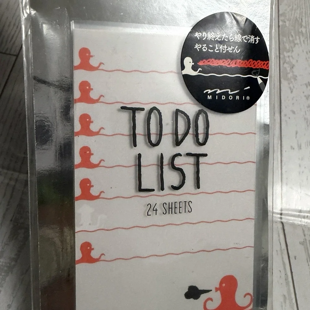 Midori Sticky Notes, To Do List, Octopus Graphic NEW Japan TN‎ Planner Notebook